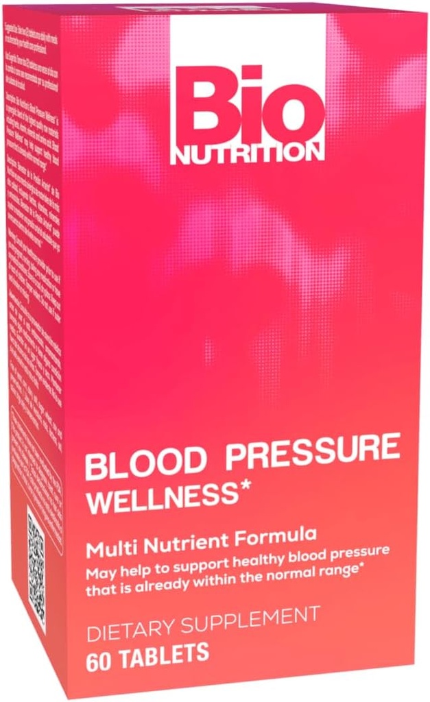 Bio Nutrition Blood Pressure Wellness 60 Tablets (2 Pack) Understøtter Sund blodcirkulationsværdi