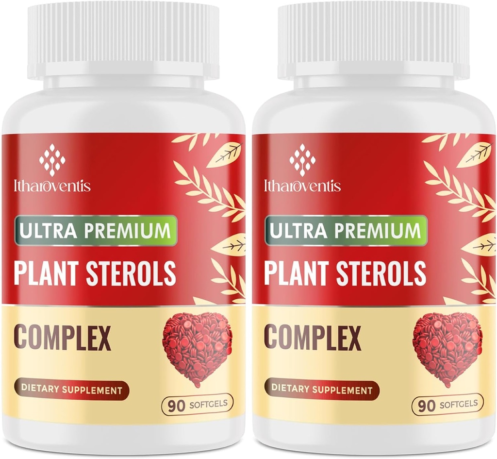 Kolesterol Kosttilskud med Plant Steroler, Niacin, Rød Gær Rice, Bergamot, Omega-3 & Hvidløg - Advenced Absorption Formel - 180 Softgels