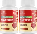 Kolesterol Kosttilskud med Plant Steroler, Niacin, Rød Gær Rice, Bergamot, Omega-3 & Hvidløg - Advenced Absorption Formel - 180 Softgels