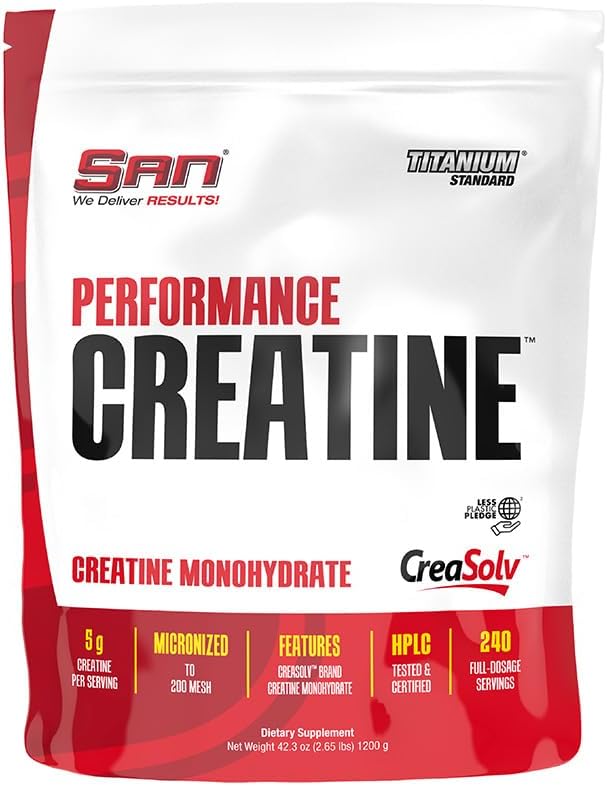 SAN Performance Creatin 1200g - Understøtter muskelvækst og atletisk ydeevne, 240 Serveringer