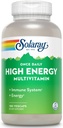 SOLARAY Én gang Daglig High Energy Multivitamin for kvinder og mænd - Energitilskud - Immunstøtte w / C-vitamin, A, D og E, B-vitamin Complex, Trace Minerals, 60-dages garanti, 180 Serv, 180 VegCaps