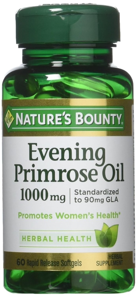 Nature 's Bounty Aften Primrose Oil, 1000mg, 180 Softels (3 x 60 Count Flasker)