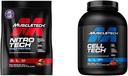 MuscleTech Whey Protein Powder Nitro- Tech Whey Protein Isolate & Peptider & nohydrat Powder Cell- Tech Creatin Powder