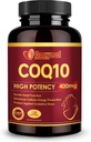 CoQ10 400mg Softgels with Omega 3 & PQQ, Powerful Antioxidant for Heart Health & Energy Production, 120 Count