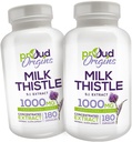 1000mg Milk Thistle Hjælper Opretholde sund lever funktion, Optimer sundhed, hurtig frigivelse, Gluten Free Supplements - 6-måneders levering (2 Pack)