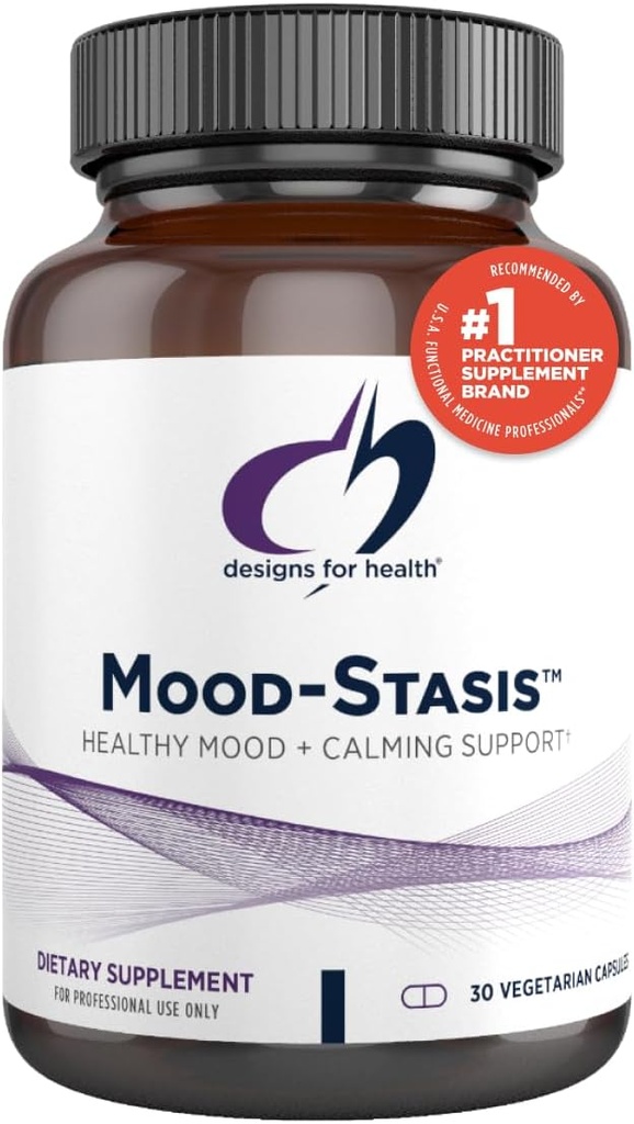 Designs for Health Mood-Stasis - 5-MTHF Methyl Folate + Methyl B12, Saffron Extract for Mood Support & Calming Support (30 Capsules)