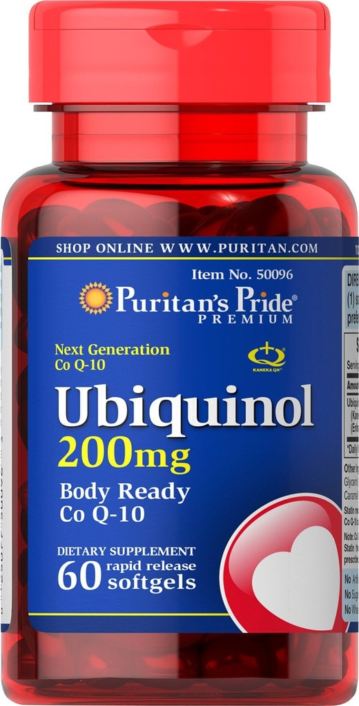Puritans Pride Ubiquinol 200 mg Softgels, 60 Greve