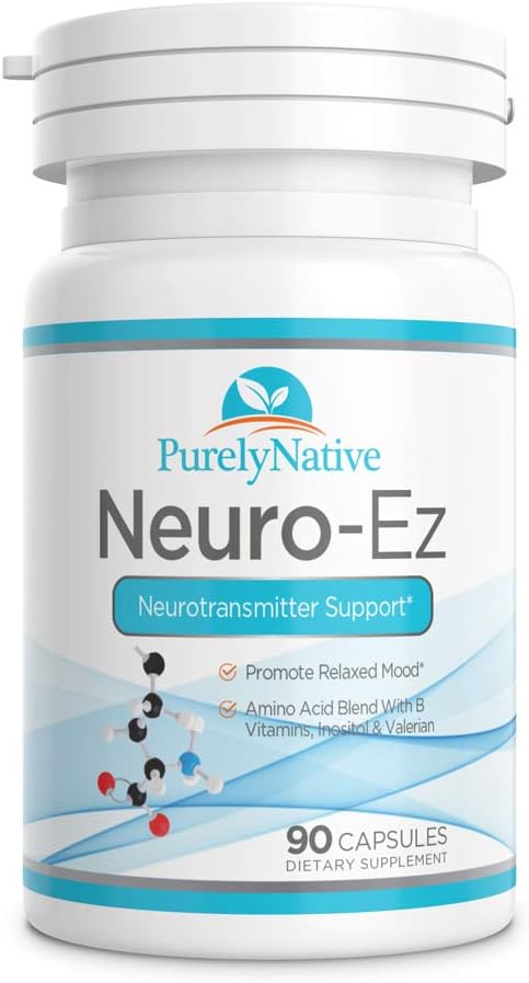 Neuro- Ez Amino Acid Blend med B Vitamin & Valerian Neurotransmitter Support Promodes Relaxed Mood A Truly Calming Experience