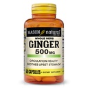 MASON NATURAL Whole Herb Ingefær 500 mg, 2 Måned Supply, Natural Herbal Supplement, 60 Kapsler