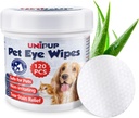Hundeøjenvipper, hundelapper for hunde & katte, 120pcs Fjern øjenudladning, kokos olie kat øjenvipper, tåregas for hunde forebygger øjeninfektioner, naturlige ingredienser
