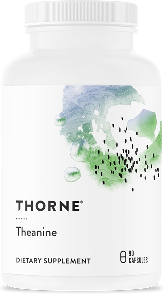 THORNE - Theanin - 200mg L- Theanine - Support a Sund Stress Response, Afslapning, og Fokus - Øger hjerne Alpha- Wave Produktion * - 90 Kapsler