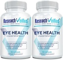 Forskning Verified Eye Health - Nourish and Protect Eyes and Vision, Support Sund Retina, Forbedre blodforsyningen til øjne - Vitamin A, B, C, og E - 360 kapsler - 6 måneders levering - Made in USA