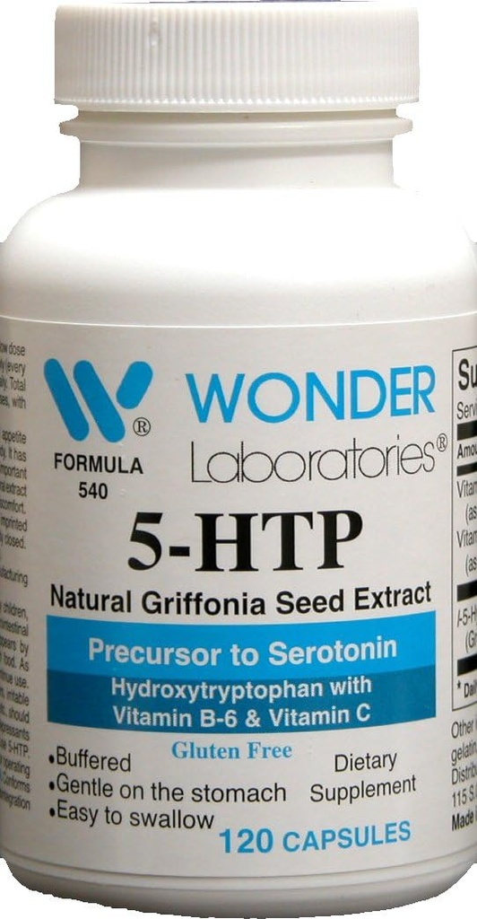 5 Htp, Natural Griffonia Seed Extract Precursor to Serotonin - 120 Kapsler # 5402