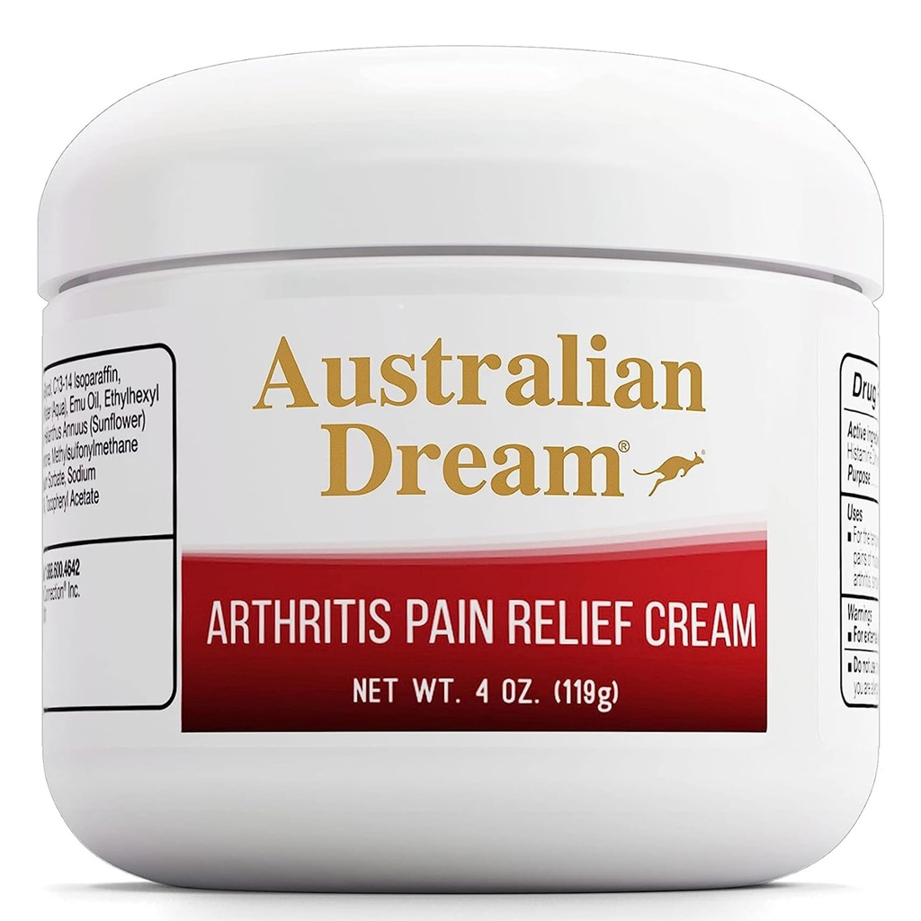 Australian Dream Arthritis Pain Relief Cream - Lindrende & Non- Greasy - Kraftfuld Topical Arthritis Pain Relief - Godt for muskel Aches eller Joints - 4 oz Jar