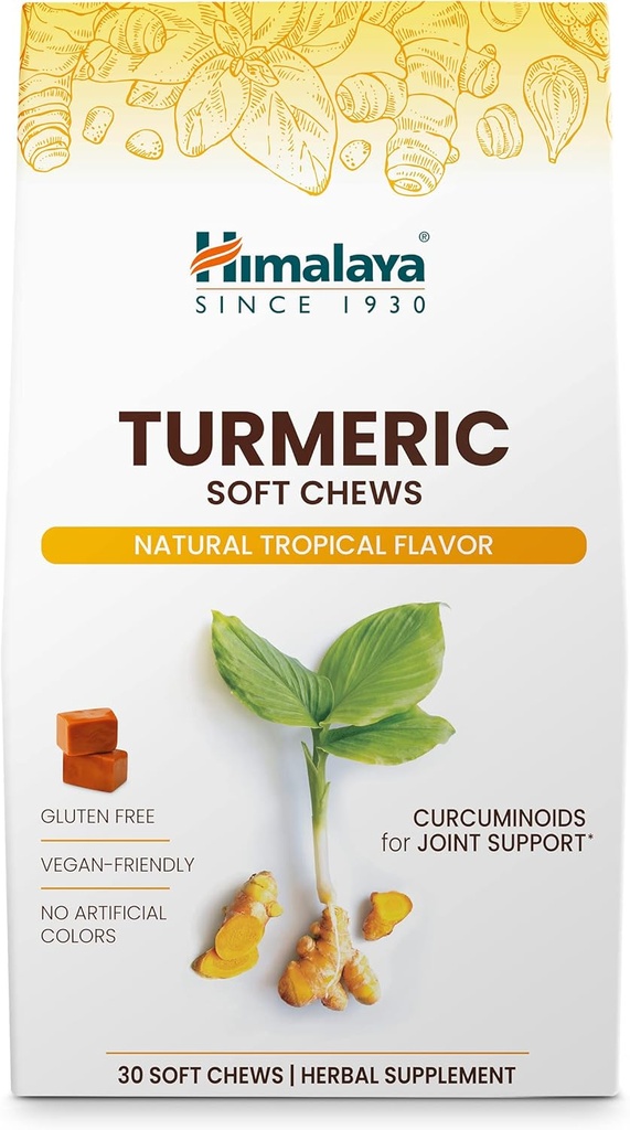 Himalaya Gurkemeje med Curcumin til sund fælles støtte, og Optimum Fleksibilitet & Mobilitet, 300 mg ekstrakter per servering, 30 bløde tykkere, 15 dages forsyning