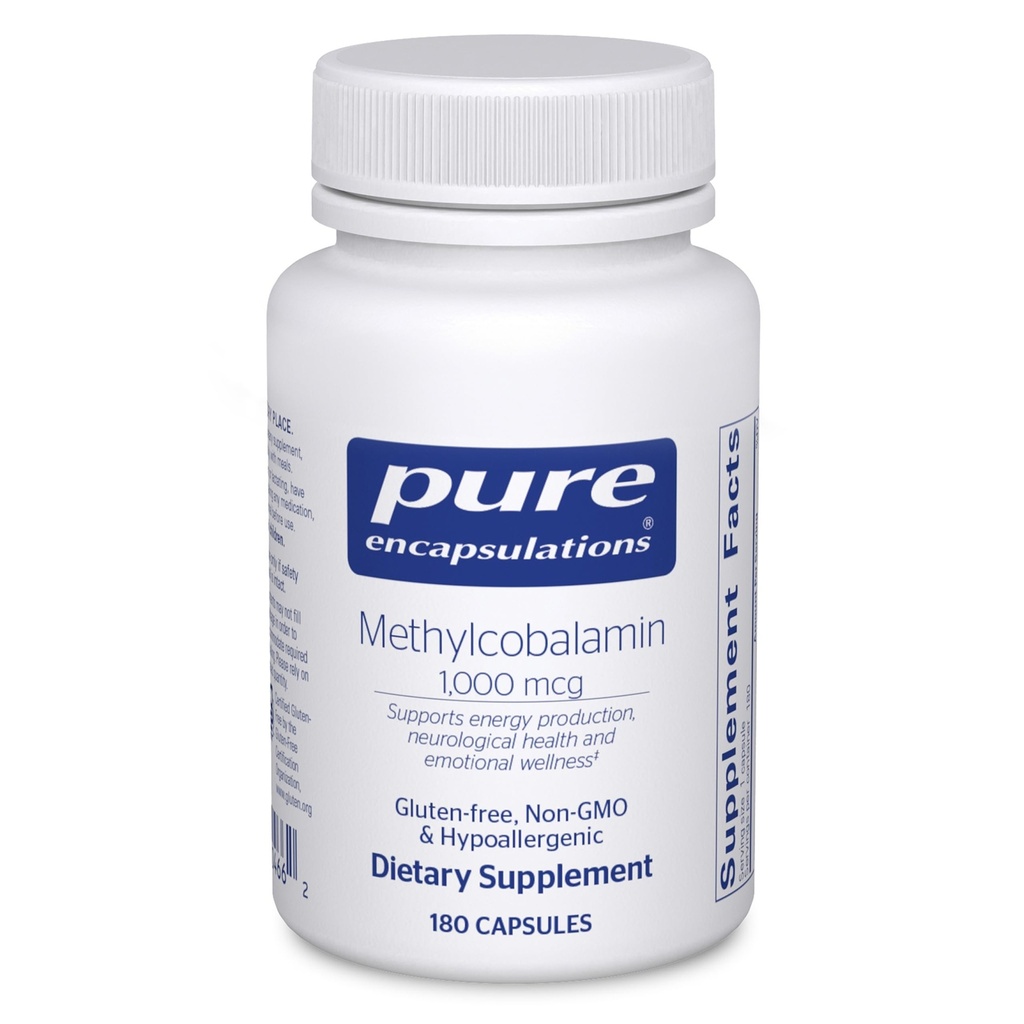 Rene indkapslinger Methylcobalamin 1.000 mcg - vitamin B12 supplement til støtte hukommelse & nerve sundhed - Premium vitamin B12 kapsler - 180 kapsler