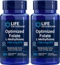 Optimeret folat (L- methylfolat) 1700 mcg DFE, 180 Veg Tablets (pakning med 2)