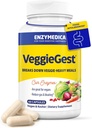 Enzymedica, VeggieGest, fordøjelsesenzymer, Understøtter lejlighedsvis Gas & Bloating Relief fra High Fiber Meals, for Vegan & Vegetar Diets, Enzyme Blend for fordøjelsessygdomme, 60 Greve