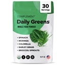 Komplementering Daily Green Powder, Super Green Powder Superfood-Wholefoods, Organic Chlorella Powder, Barley Grass Juice Powder, Broccoli Sprutter- Immunsupport, Brain Health, Metal Detox- 30 Servering