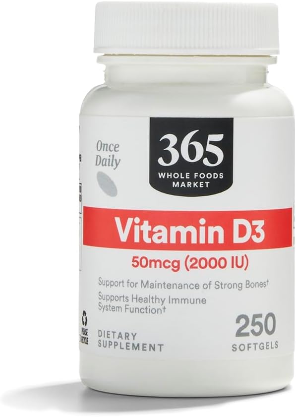 365 af Whole Foods Market, D3- vitamin 2000 IE, 250 ng