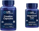 Life Extension Creatinin Capsules 120 Count & Magnesium Caps 500mg 100 Count - Muscle Strength, Heart Health