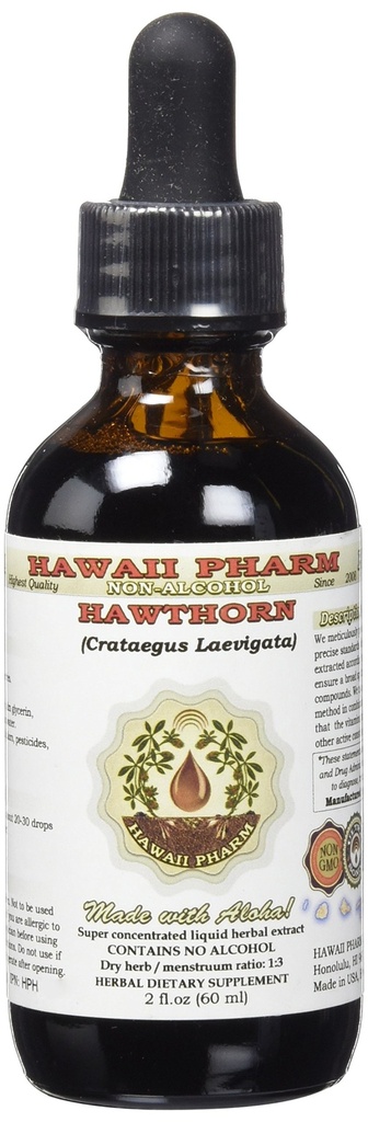 Hawthorn Alkohol- Free Liquid Extract, Organic Hawthorn (Crataegus Laevigata) Tørret berry Glycerit 2 oz