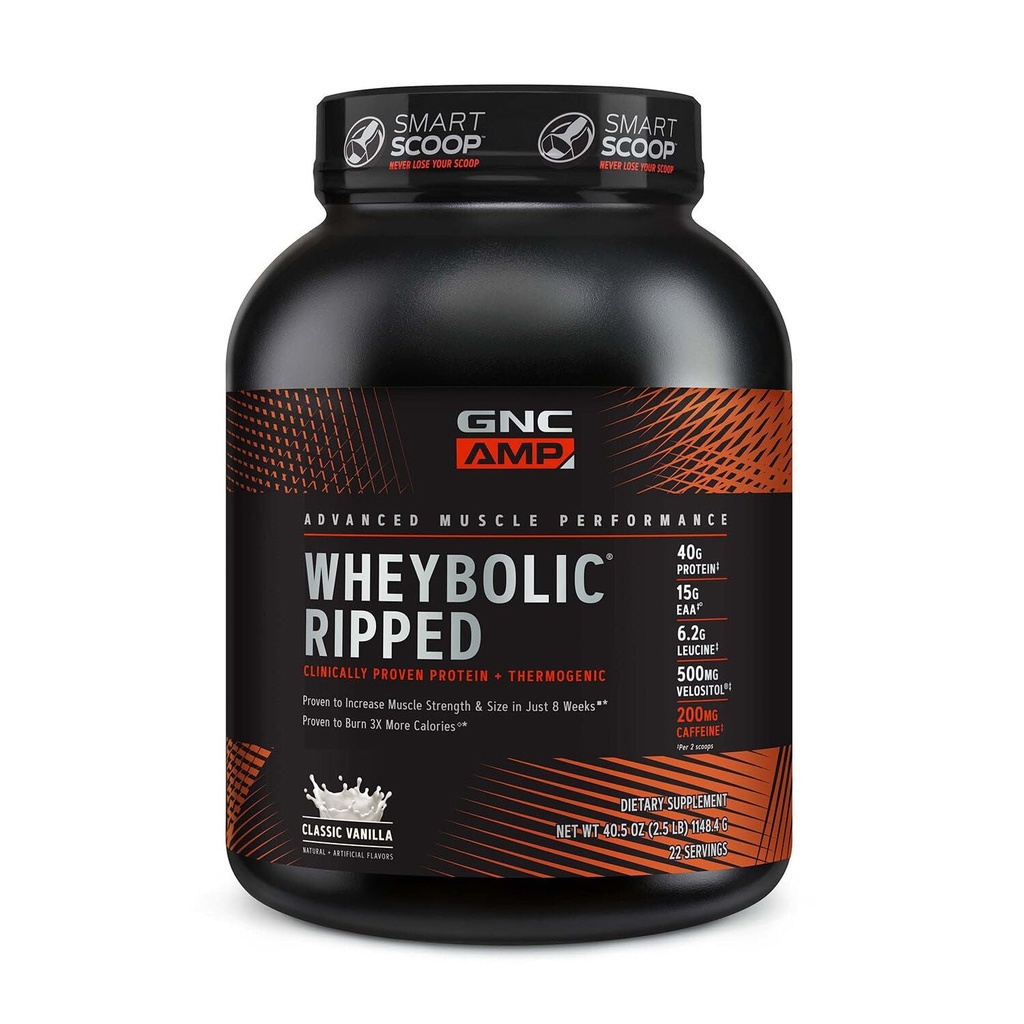 GNC AMP Wheybolc Ripped - Classic Vanilla (22 Servere)