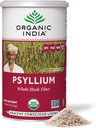 ORGANISK INDIA Hele Psyllium Husk Powder Organic - Psyllium Husk Fiber Supplement, fordøjelsesstøtte, Vegan, Glutenfri, Non- GMO, Opløselig & Uopløselig Fiber Kilde - 12 oz (pakke med 1)
