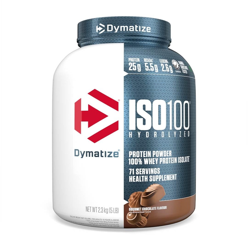 Dymatize Nutrition ISO 100, Whey Protein Powder, Gourmet Chocolate, 5 Pund