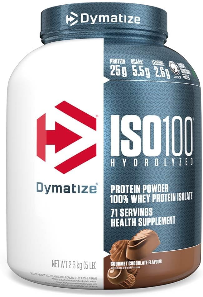 Dymatize Nutrition ISO 100, Whey Protein Powder, Gourmet Chocolate, 5 Pund