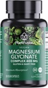 PlantFusion Vegan Magnesium Glycinate Complex 400 mg - Høj Absorption & Biotilgængelighed - Chelated - Understøtter muskelafslapning, søvn, Cardio sundhed, stress Relief, og energiproduktion - Ikke GMO