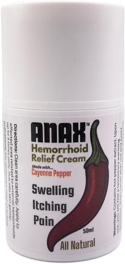 Anax Natural Hot Pepper Cream Hjælper Anal Kløe, Smerte og inflammation relateret til hæmorider