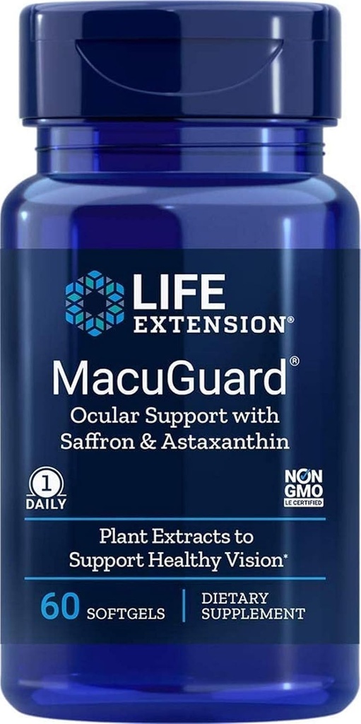 Life Extension Macuguard Ocular Support Plus Astaxanthin, 60 bløddele
