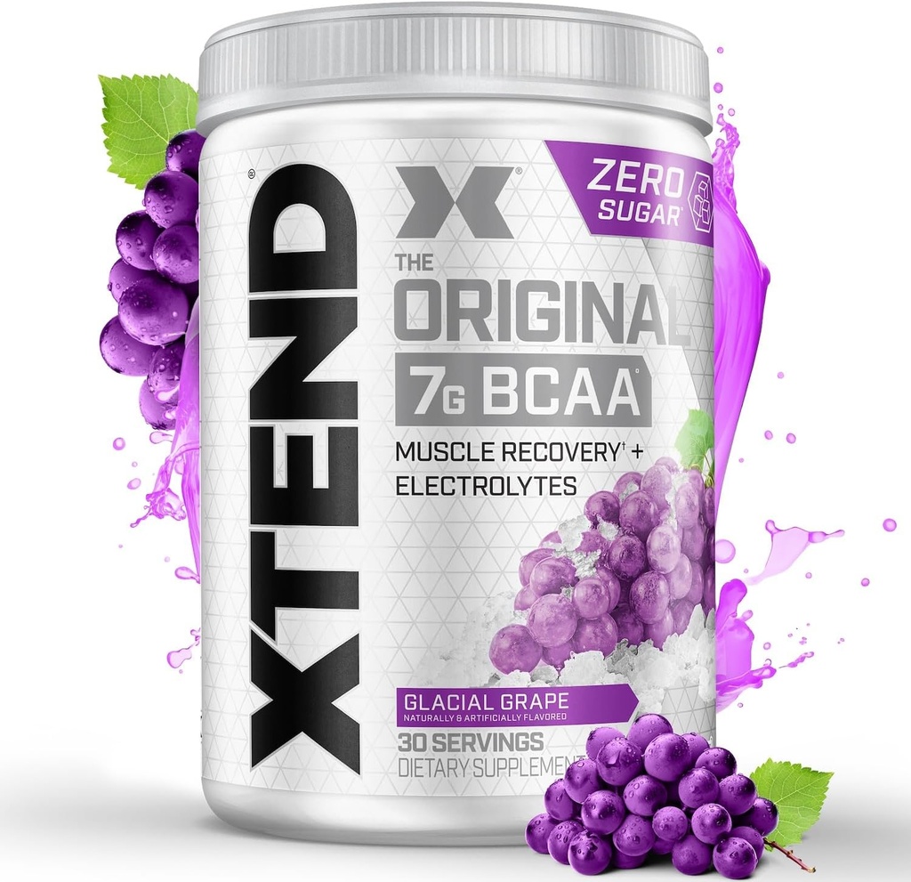 Xtend XTEND Original BCAA Powder 7g BCAA og 2,5 g L- Glutamin, Sugar Free Post Workout Muscle Recovery Drik med Aminosyrer til mænd og kvinder, 30 Servering