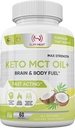 Keto MCT oliekapsler med C8 & C10 - Hurtig fungerende Ketosis Brain & Body Fuel til kvinder og mænd - Alle naturlige, non-GMO, Made in USA (1- måned Supply)