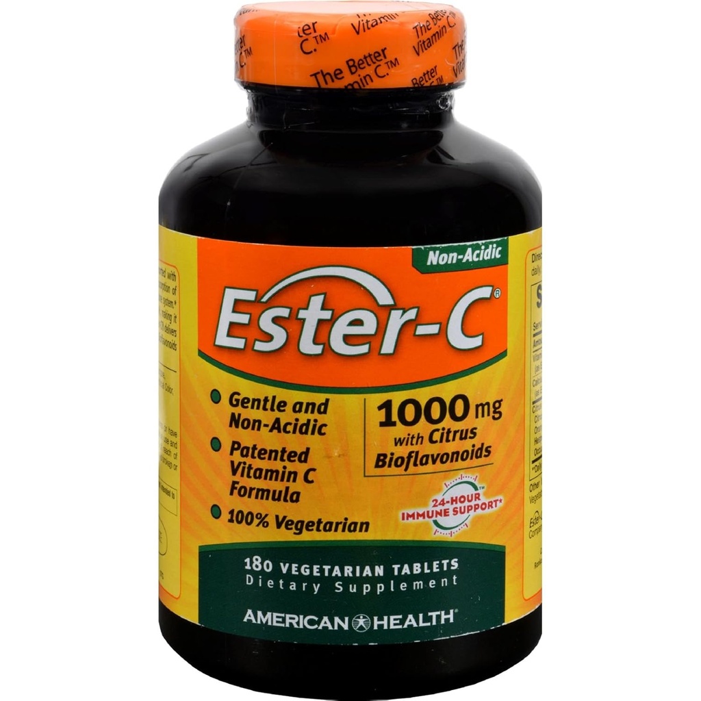 4 pakke American Health Ester- C med Citrus Bioflavonoider - 1000 mg - 180 Vegetariske tabletter