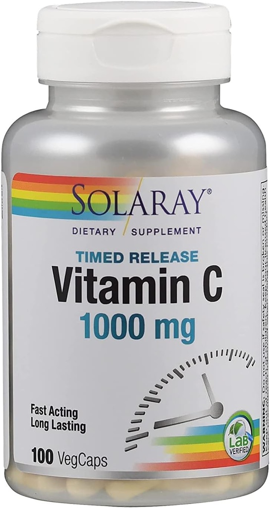 Solaray C Two- Stage Timet Release Supplement, 1000 mg, 100 Tæl