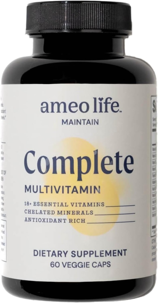 Daglig Multivitamin til voksne mænd og kvinder - Chelated Multivitaminer med zink, biotin, jod, chrom, mangan & vitaminer A, B6, B12, C, D, E - Komplet immun- og energistøtte - 60 kapsler