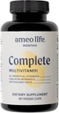 Daglig Multivitamin til voksne mænd og kvinder - Chelated Multivitaminer med zink, biotin, jod, chrom, mangan & vitaminer A, B6, B12, C, D, E - Komplet immun- og energistøtte - 60 kapsler