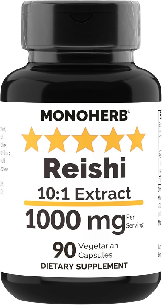 MONOHERB Reishi Mushroom Extract 1000 mg - 90 Vegetariske Kapsler