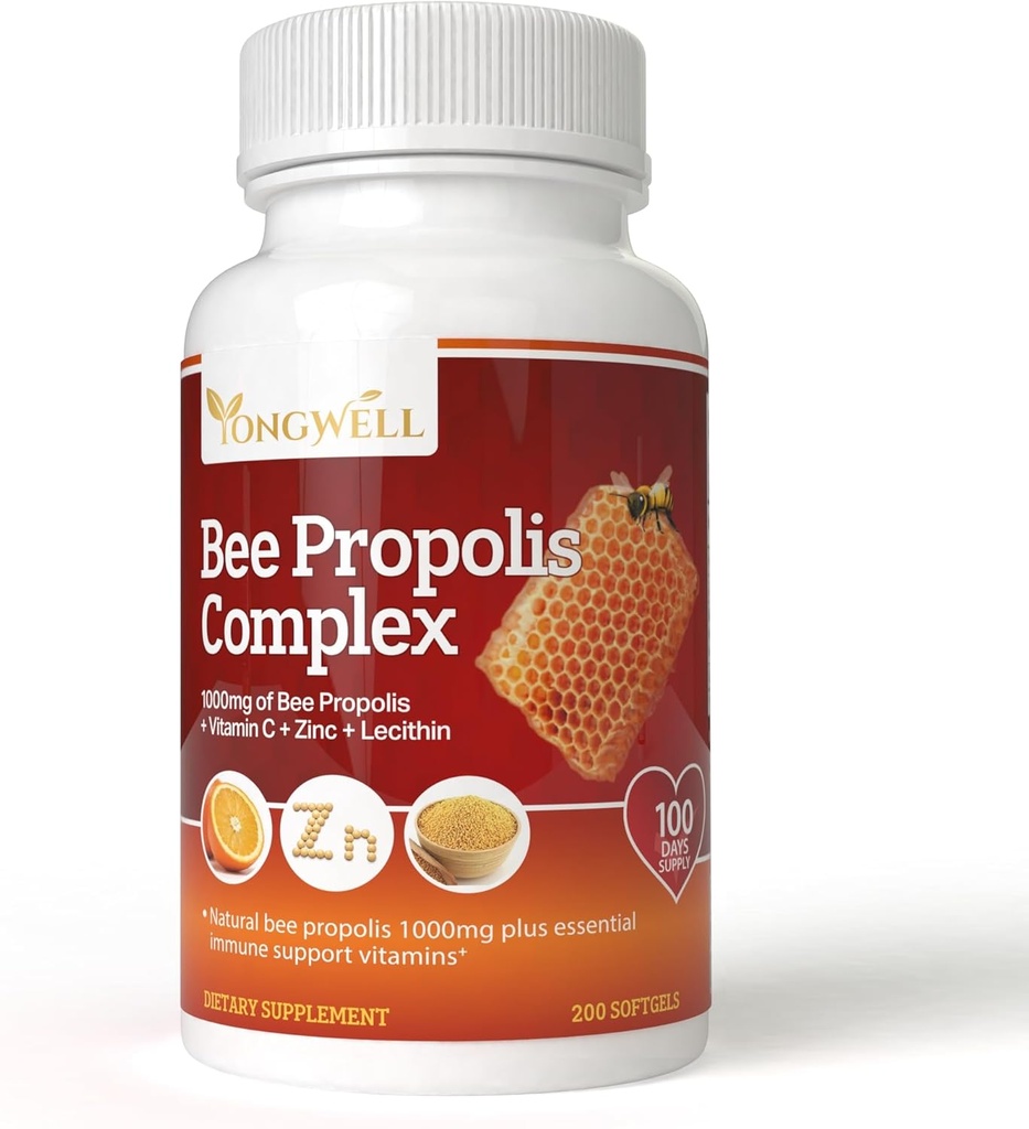 Super Bee Propolis Kompleks med C-vitamin, zink & lecithin (200 kapsler)