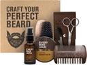 Hver mand Jack Beard Grooming Kit til mænd - Inkluderer Sandalwood Beard Oil & Beard Balm, Beard Brush, Wooden Dualsidet Comb, Trimming Saks og Mustache Comb