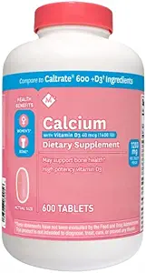 Member 's Mark Calcium 600mg med vitamin D-3 600Tablets