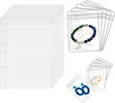 Travel Smykker Organizer sag Transparent Smykker Opbevaring Book Binder Bag til øreringe, ringe, halskæde, armbånd, indre sider og Pouches