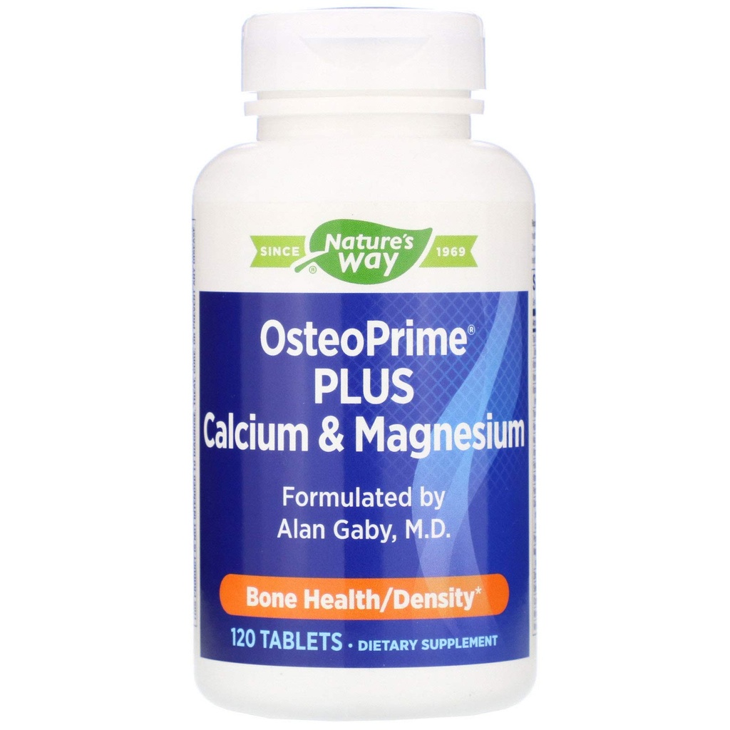 Nature 's Way OsteoPrime PLUS Calcium & Magnesium, Understøtter ben sundhed & muskelfunktion *, med Vitamin D3 & K2, Vegetar, 120 tabletter