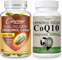 Liposomal CoQ10 800 mg 1PCS Bundle med Ubiquinol CoQ10 600 MG Softgel med Omega-3 & Shilajit & PQQ 1PCS