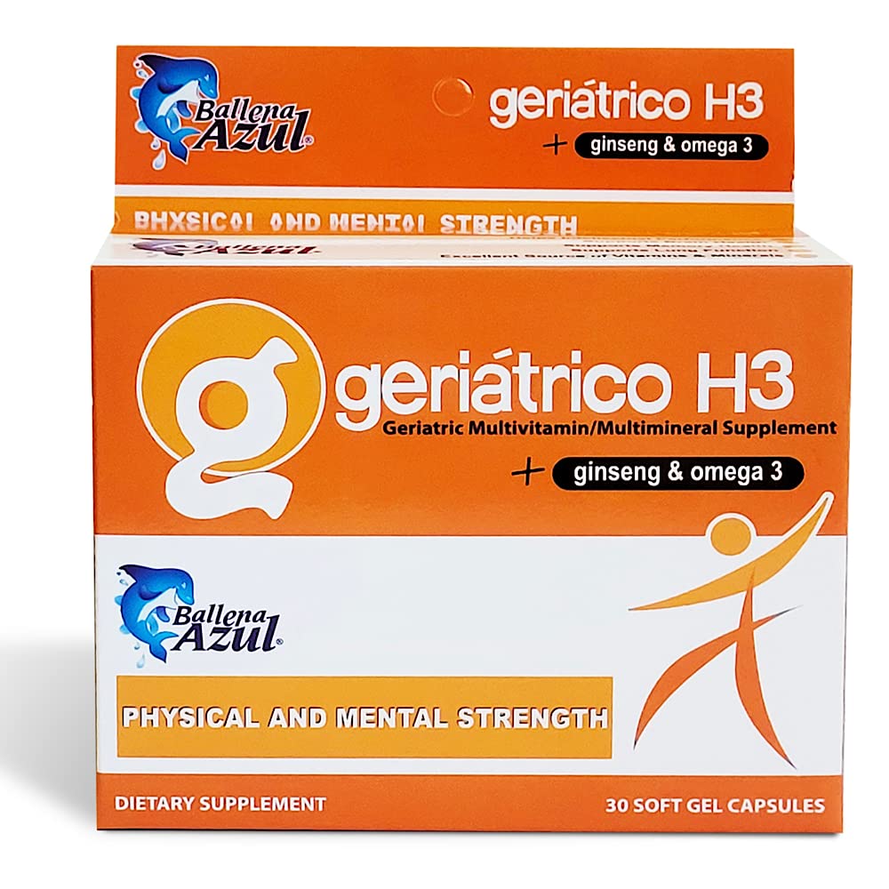 Ballena Azul Dietary Supplements, Geriatric Multivitamins, Ginseng and Omega 3