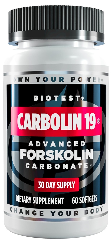 Biotest Carbolin 19 - Længere- ristning Forskolin til fedt tab & metabolisk ydeevne, * 30 Servering - 60 Softgels