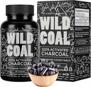 Wild Foods Aktiverede Charcoal Capsules Removal 124; 100% Organic Coconut Shells Active Tablets for Bloating & Hangover Removal 124; Lab Testet & Non- GMO Detox Pills Removal 124; Made in USA (120 Capsules)